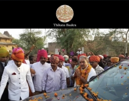 Maharaja Gaj Singhji II welcome to Baakra by Kunwar Saheb Shri Chandan Singhji and Kunwar Saheb Gopal Singhji