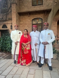 Thakur Shatrunjai Singh and Thakurani Bhavna Kumari with sones Mahadhriti Singh and Bhagyaditya Singh