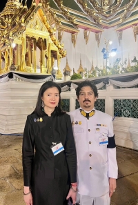 Maharaj Devraj Singh with Rani Sahiba at Grand Palace