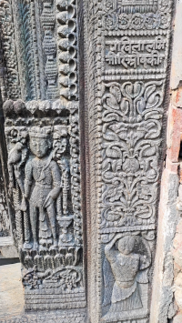 Ancient sculptures and carvings at the Mainpuri Fort, created by the Chauhan Rajputs.
