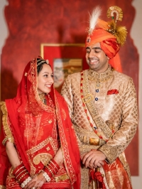 Kunwar Avijit Singh with his wife Maharajkumari Manavika Kumari of Alwar